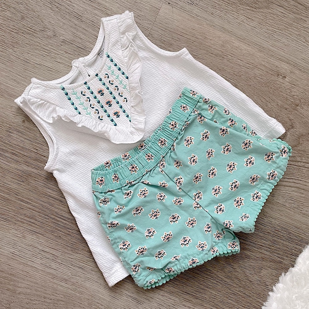 9m Embroidered Floral Short Set